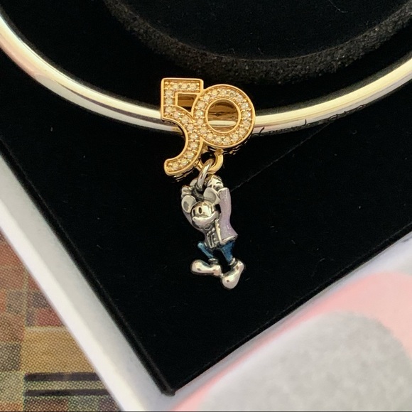 Disney 50 Anniversary Pandora Bracelet and Mickey Charm Set SOLD OUT EVERYWHERE - Picture 3 of 9